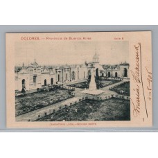 DOLORES PROVINCIA DE BUENOS AIRES ANTIGUA TARJETA POSTAL CEMENTERIO